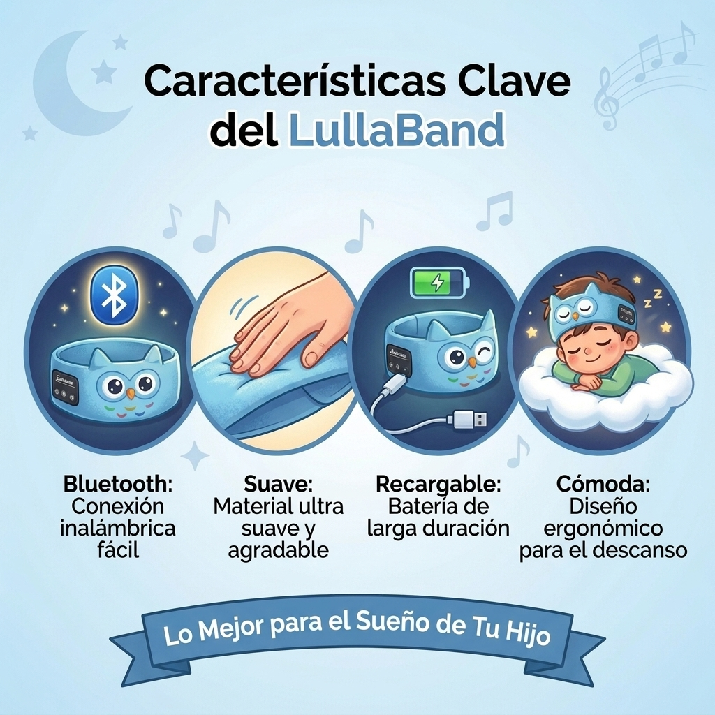 LullaBand™: Diadema Bluetooth para Dormir Bebés