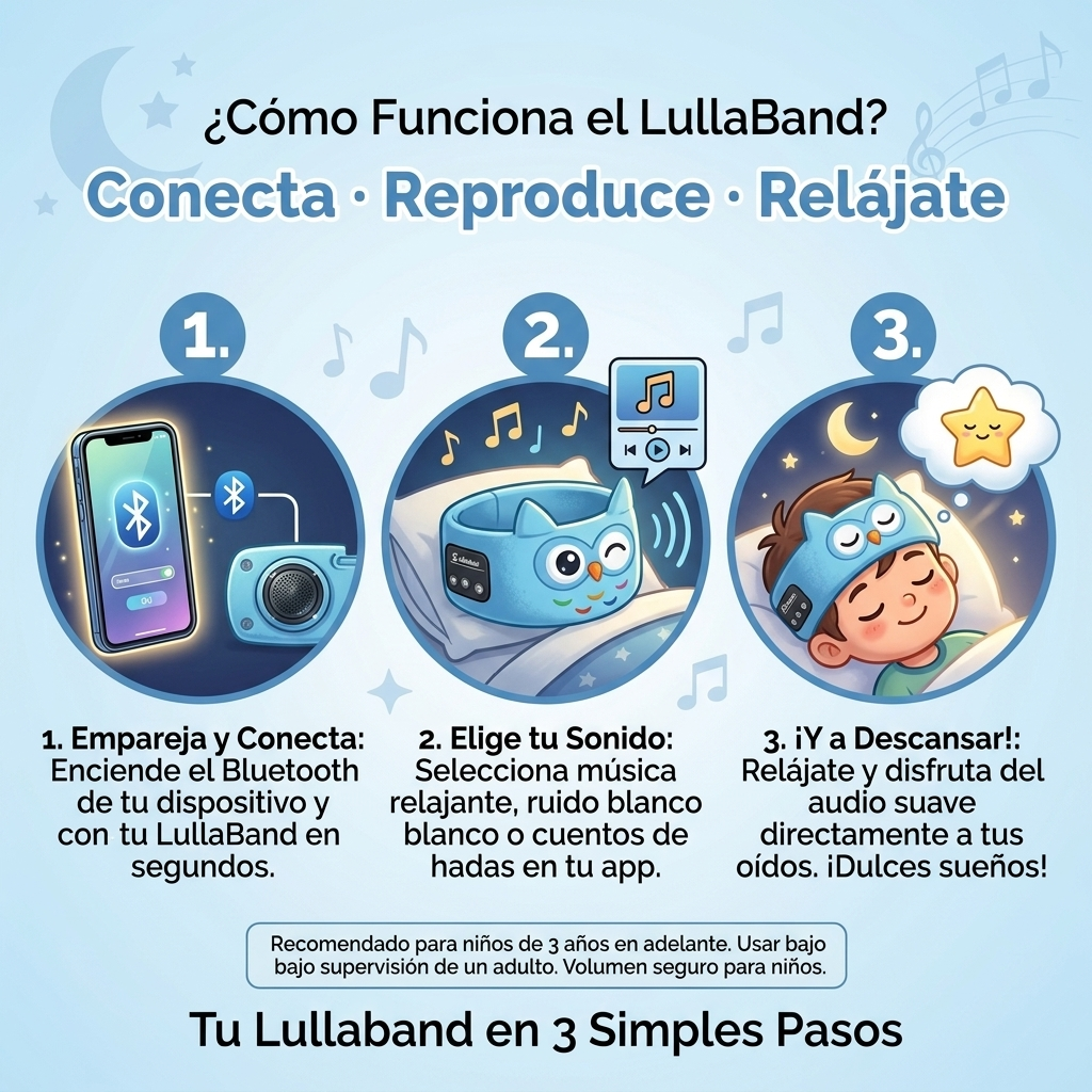 LullaBand™: Diadema Bluetooth para Dormir Bebés